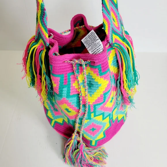 Bags | Vibrant Colorful Woven Boho Bucket Bag | Poshmark display picture 1